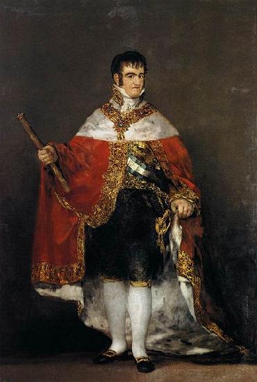 Francisco de Goya Portrait of Ferdinand VII of Spain in his robes of state oil painting picture